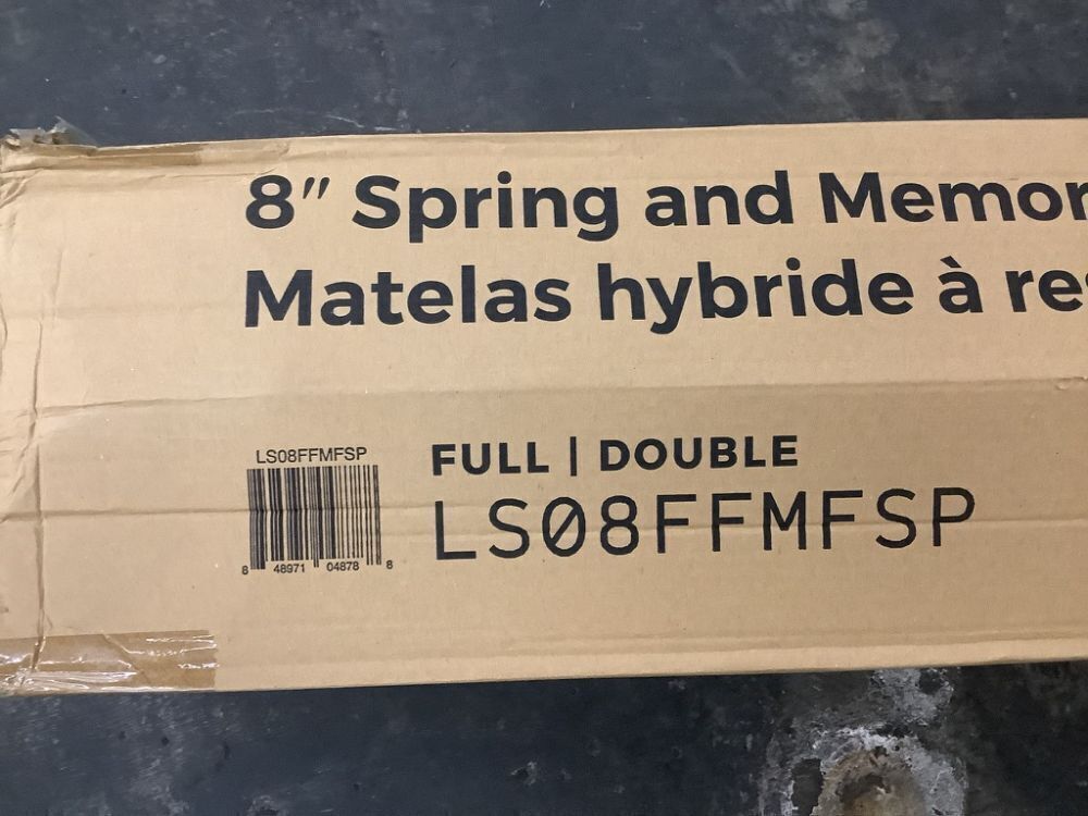 Linenspa 8 Inch Memory Foam and Spring Hybrid Mattress, Full - Image 3 - Lot 191JF