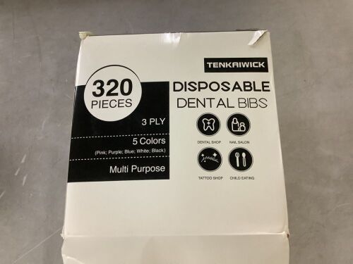 Disposable Dental Bibs, Pink, 320pc - Lot 249
