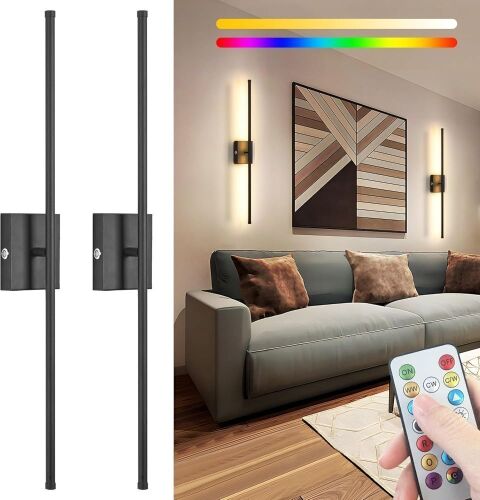 31.5 inch Battery Operated Wall Sconce, Set of 2 - Lot 258