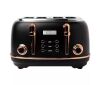 HADEN Heritage 1500-Watt 4-Slice Black and Copper Wide Slot Retro Toaster with Removable Crumb Tray and Browning Control - Thumbnail 1