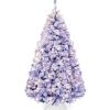 7.5' Pre-Lit Lavender Flocked Artificial Pine Christmas Tree w/ White Lights - Thumbnail 1