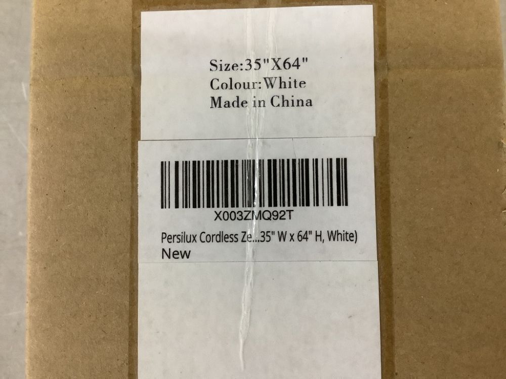 Persilux Cordless Zebra Blinds, White, 35" x 64" - Image 4 - Lot 337