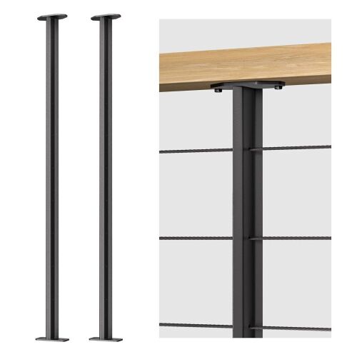 Deck Man 2 Pack Stainless Steel Pre-drilled Intermediate Post/Studdle Pickets for 1/8" Deck Cable Railing, 36" - Lot 346