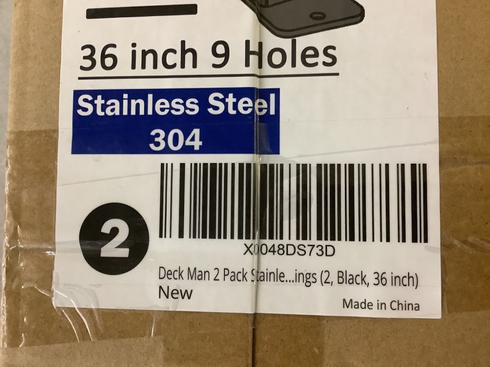 Deck Man 2 Pack Stainless Steel Pre-drilled Intermediate Post/Studdle Pickets for 1/8" Deck Cable Railing, 36" - Image 4 - Lot 346