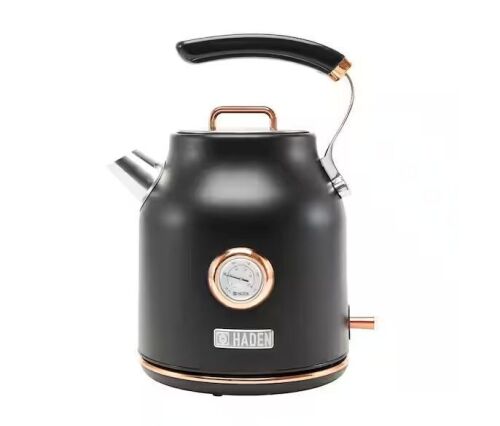 HADEN Dorset 1.7 l 7-Cup Black and Copper Stainless Steel Electric Kettle with Auto Shut-Off and Boil-Dry Protection - Lot 352JF