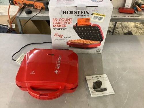 HOLSTEIN HOUSEWARES 35-Count Cake Pop Donut Hole Treat Maker Red - Lot 362JF