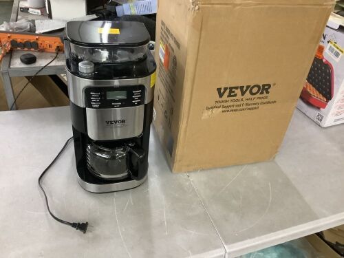 Coffee Maker with Grinder, 96 oz. Black Burr Coffee Grinder Machine Grind and Brew with 3 Brew Strength Control - Plate Gets Hot NTF - Lot 363JF