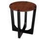 CHRISTOPHER KNIGHT HOME Bradley 22.2 in. Brown and Black Round MDF Plus Solid Wood End Table Side Table with Cross Legs - Thumbnail 1