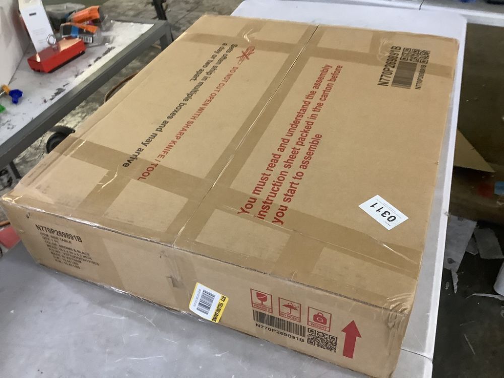 CHRISTOPHER KNIGHT HOME Bradley 22.2 in. Brown and Black Round MDF Plus Solid Wood End Table Side Table with Cross Legs - Image 2 - Lot 430JF