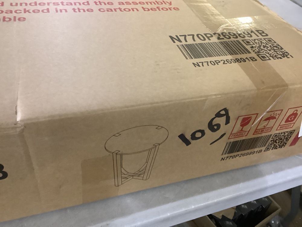 CHRISTOPHER KNIGHT HOME Bradley 22.2 in. Brown and Black Round MDF Plus Solid Wood End Table Side Table with Cross Legs - Image 3 - Lot 430JF