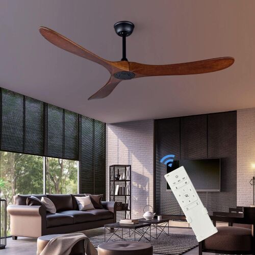 FOBLKS 60" Modern Ceiling Fan with Remote, 2 Downrods - Lot 433