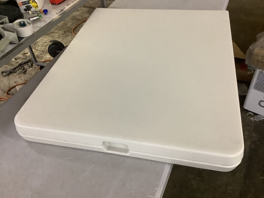 Portable Folding Plastic Dining Table w/ Handle, Lock - 6ft - Image 1 - Lot 459