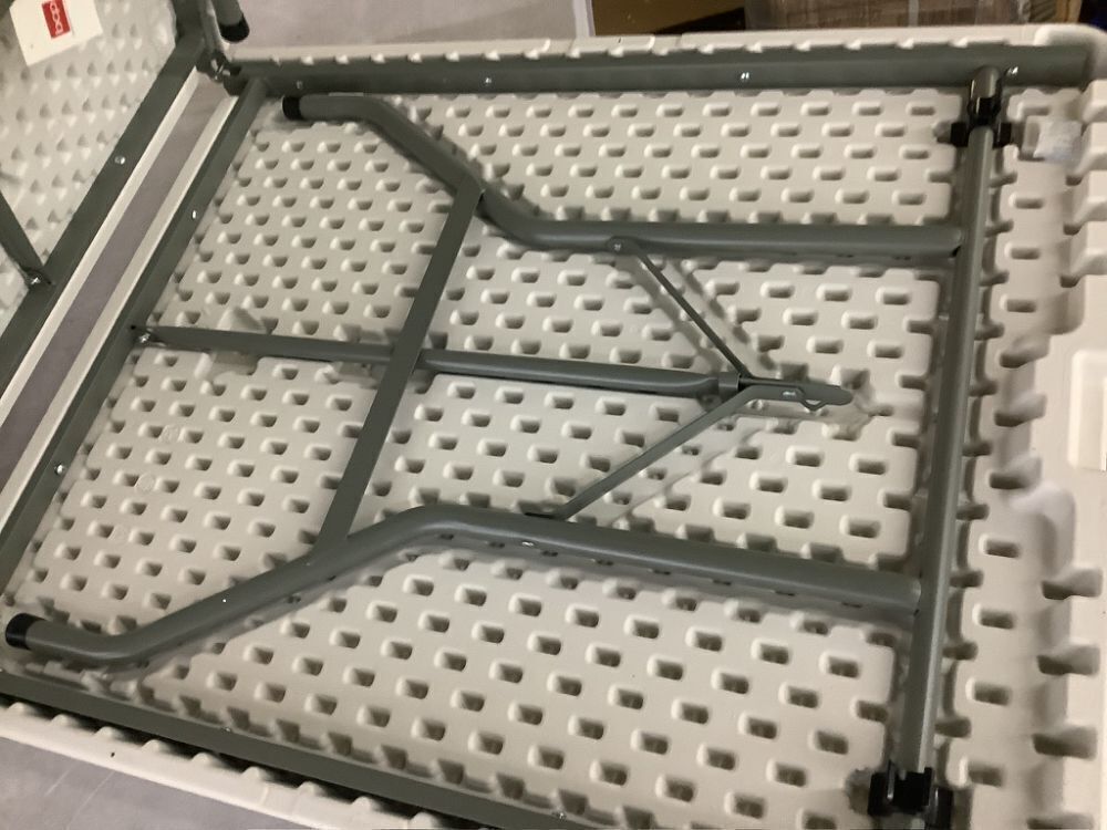 Portable Folding Plastic Dining Table w/ Handle, Lock - 6ft - Image 5 - Lot 459