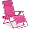 Monochromatic Zero Gravity Patio Chair Recliner w/ Side Tray, Headrest - Thumbnail 1