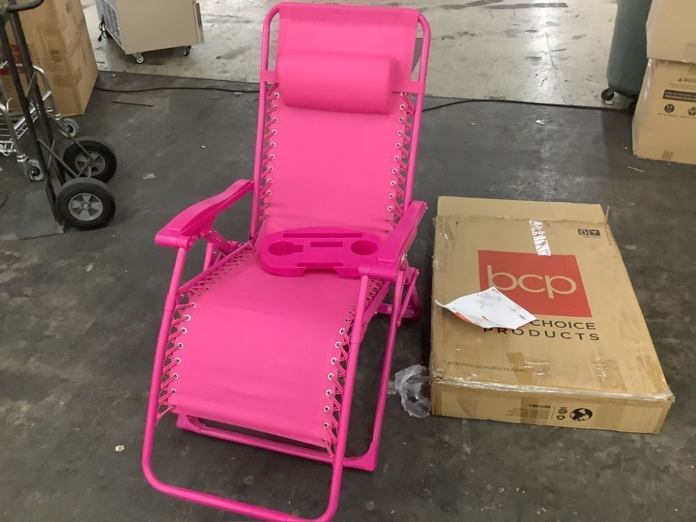 Monochromatic Zero Gravity Patio Chair Recliner w/ Side Tray, Headrest - Image 2 - Lot 461