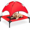 Elevated Cooling Dog Bed, Outdoor Pet Cot w/ Canopy, Carry Bag - 30in - Thumbnail 1