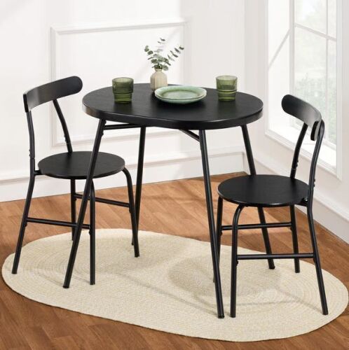 3-Piece Oval Dining Table Set, Small Kitchen Set w/ 2 Chairs - Lot 470
