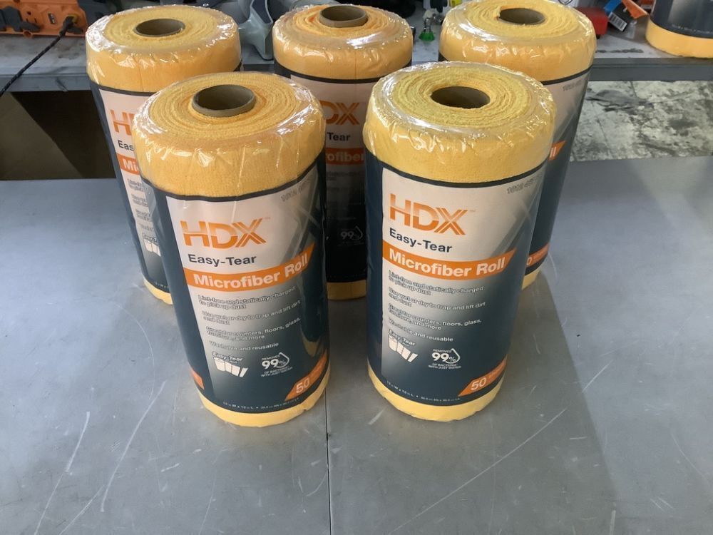Lot of (5) HDX Easy-Tear 12 in. x 12 in. Microfiber Cloth Roll - Image 1 - Lot 473JF
