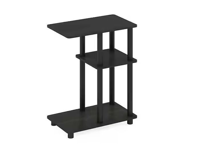 Furinno Turn-N-Tube 19.7 in. Espresso C-Shape Wood Side Table with Shelves - Image 1 - Lot 498JF