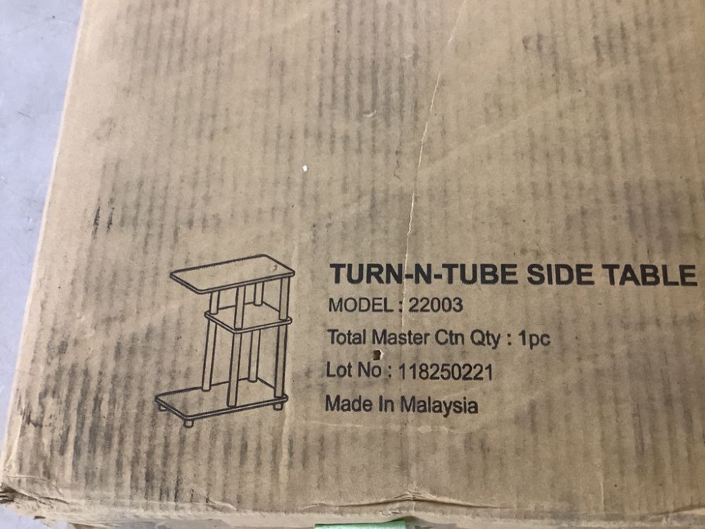 Furinno Turn-N-Tube 19.7 in. Espresso C-Shape Wood Side Table with Shelves - Image 4 - Lot 498JF