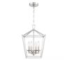 Hukoro Alfa 12 in. 4-Light Brushed Nickle Finish Caged Pendant Light - Thumbnail 1