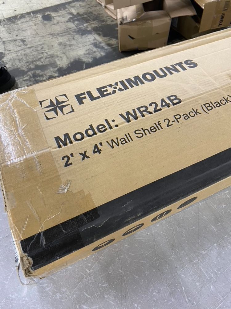 FLEXIMOUNTS 2-Pack 2x4ft Garage Storage Rack Wall Mounted Floating Shelves, Black - Image 4 - Lot 515