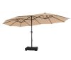 15ft Large Double-Sided Patio Umbrella - Thumbnail 1