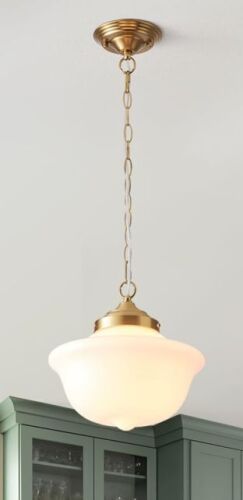 Pendant Light Fixture with Milk Glass - Lot 530