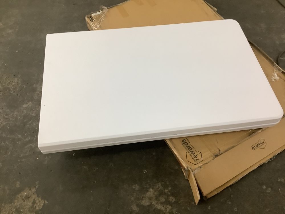 Portable Folding Plastic Dining Table w/ Handle, Lock, 8ft - Small Dent - Image 2 - Lot 556