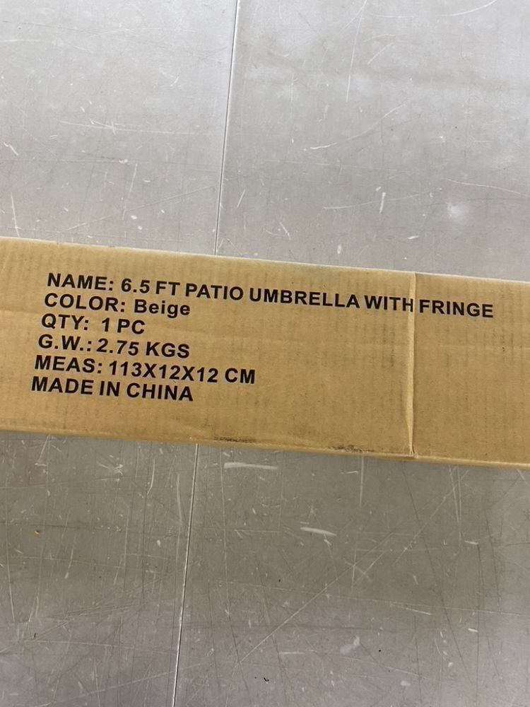 6.5ft Patio Umbrella with Fringe - Image 4 - Lot 564