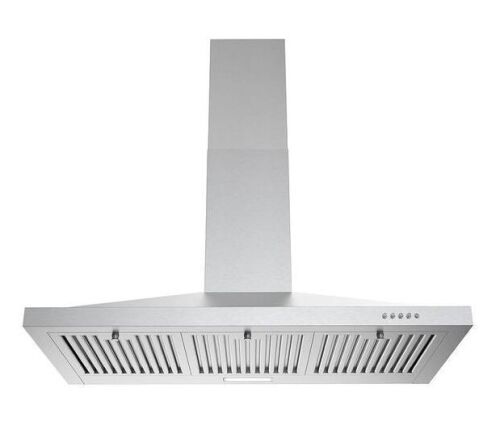 Streamline 36 in. Vicolo Ductless Wall Mount Range Hood in Brushed Stainless Steel, Baffle Filters, Push Button Control, LED Light - Lot 573JF