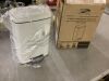 Innovaze 1.3 Gal. Rectangular Matte White Step-On Trash Can with Lids and Inner Bucket - Thumbnail 2