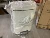 Innovaze 1.3 Gal. Rectangular Matte White Step-On Trash Can with Lids and Inner Bucket - Thumbnail 3