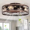 SHLUCE Small Fandelier Caged Ceiling Fan with Light - Thumbnail 1