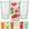 Embossed Design Drinking Glasses, 6pc - Thumbnail 1