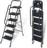 Valeo 5 Step Ladder with Handrails, 500 Lbs Capacity - Thumbnail 1