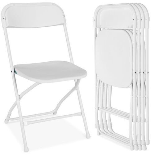 Set of 4 Folding Stacking Plastic Chairs w/ Non-Slip Feet - Lot 692