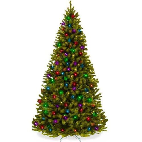 6' Pre-Lit Artificial Spruce Christmas Tree w/ Multicolored LED Lights - Lot 711