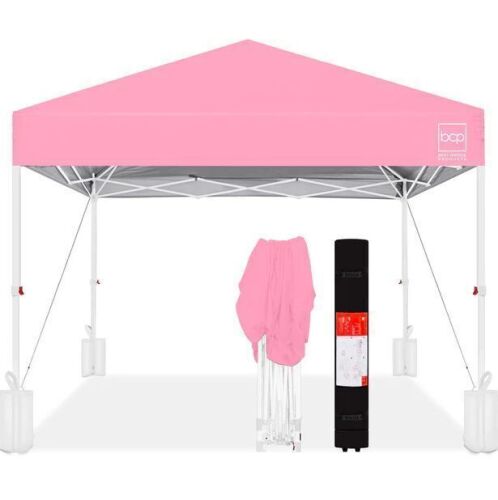 One-Person Setup Instant Pop Up Canopy w/ Case, 4 Weight Bags - 10x10ft - Lot 760