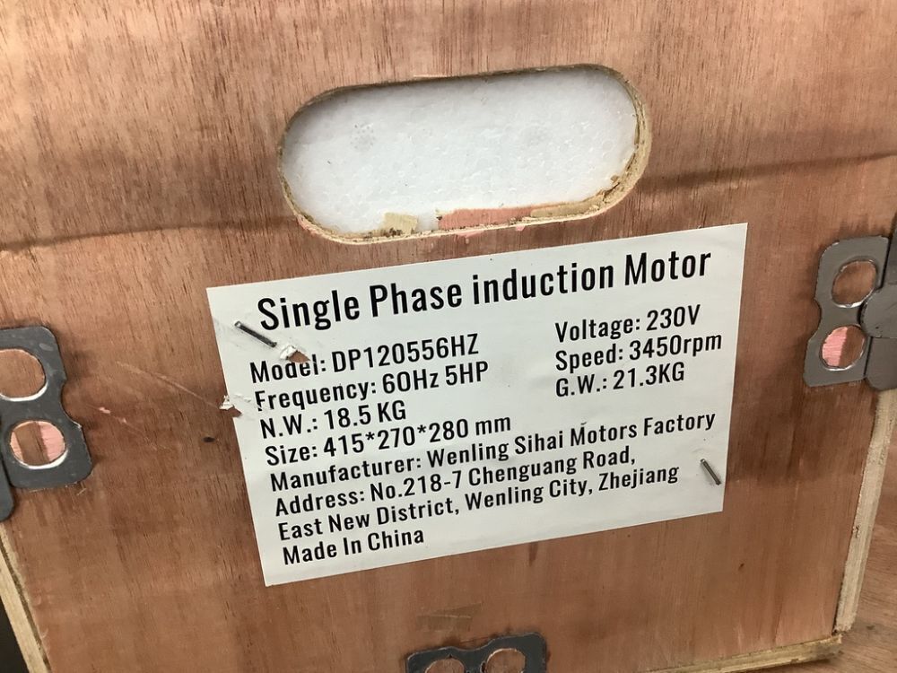 VEVOR 5HP Air Compressor Electric Motor, 230V 25 Amps, 56HZ Frame 3450RPM, 7/8" Keyed Shaft, 2.25" Shaft Length, Single Phase - Image 4 - Lot 793