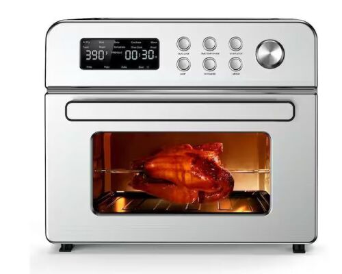Gilati 13-Function-in-1 23.3 qt. Stainless Steel Countertop Air Fryer with Rotisserie, LCD Digital Screen - Lot 100JF