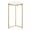 Kate and Laurel Aguilar 15 in. Gold Round Marble End Table - Thumbnail 1