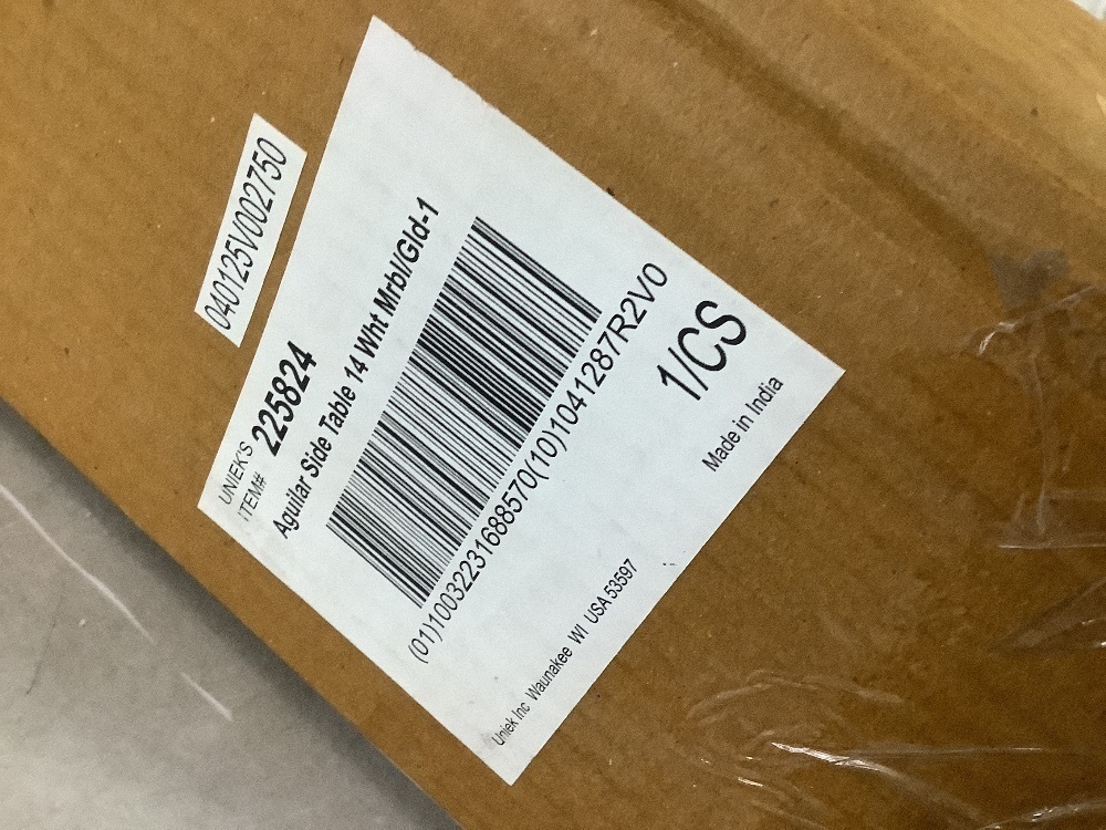 Kate and Laurel Aguilar 15 in. Gold Round Marble End Table - Image 3 - Lot 588JF