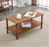 Polibi 39.3 in. Walnut Round MDF Coffee Table with Storage and Shelves - Thumbnail 1