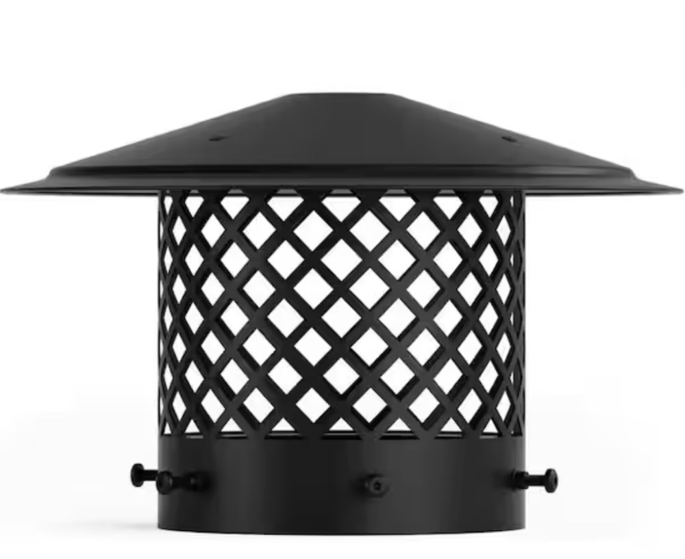 6 in. Black Round Galvanized Steel Fireplace Chimney Cap for Outside - Image 1 - Lot 596JF