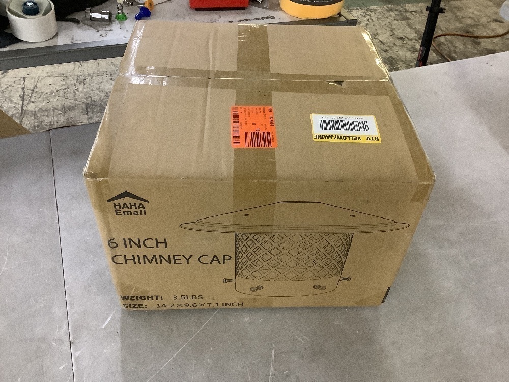 6 in. Black Round Galvanized Steel Fireplace Chimney Cap for Outside - Image 2 - Lot 596JF