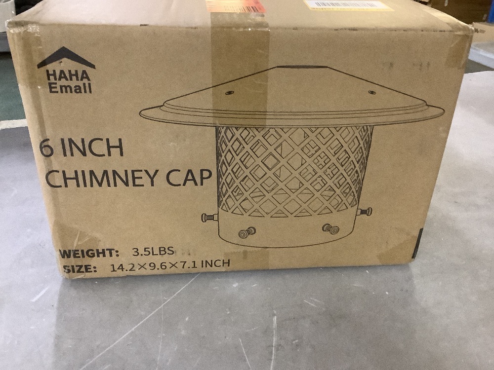 6 in. Black Round Galvanized Steel Fireplace Chimney Cap for Outside - Image 3 - Lot 596JF