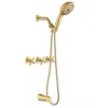 Wellfor 3-Handle 10-Spray Tub and Shower Faucet 2.5 GPM in Brushed Gold Valve Included - Thumbnail 1