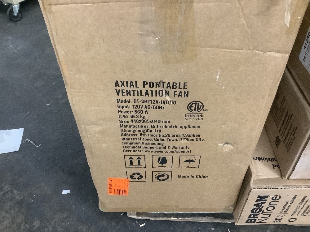 12 in. 2 Fan Speeds Blower Fan in Orange, 33 ft. Duct Hose, 560W Shop Exhaust Blower 2894CFM, Industrial Blower for Dust - Image 6 - Lot 205JF