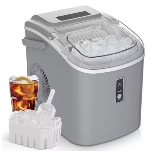 9.4 in. 26.5lb/24H Bullet Ice Countertop Portable Ice Maker in Grey - Lot 202JF